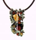 Collana  cuoio marrone mm 3 con finali artigianali in argento 925%°